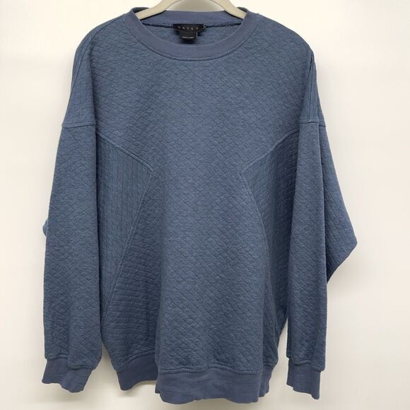 Hatch Quilted Maternity Sweatshirt  Sz 2 (M)  Blue Round Neck Relaxed Loungewear - Picture 2 of 11